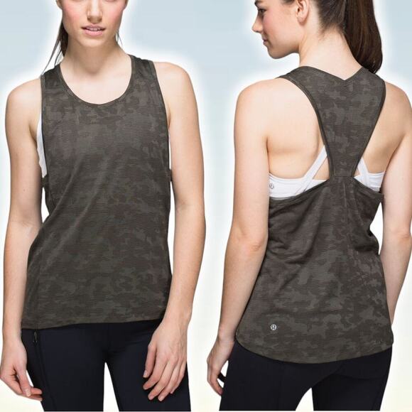 LULULEMON Run For Days Tank Deep Camo Sz 4 - Picture 1 of 9